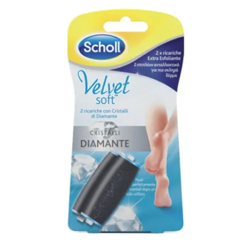 Scholl Velvet Soft Ricarica 2 Testine Extra Esfolianti di Ricambio per Soft Roll Professional