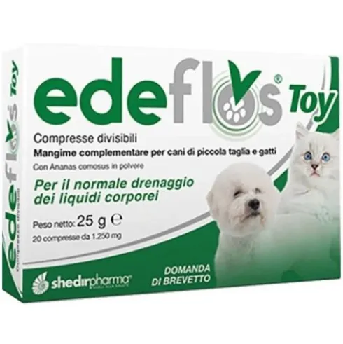Shedir Edeflos Toy Mangime Complementare Drenante per Cani e Gatti - 20 Compresse