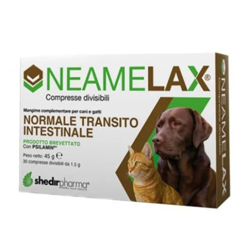 Shedir Pharma Neamelax Integratore Transito Intestinale Cani e Gatti 30 Compresse