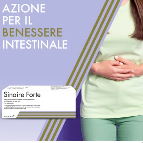 Sinaire Forte - Contro flatulenza e pancia gonfia - 30 Compresse