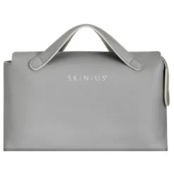Skinius Beauty Bag Grigia in Ecopelle Saffiano