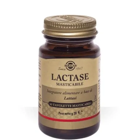 Solgar Lactase Masticabile Integratore per Intolleranza Lattosio 30 Tavolette