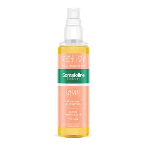 Somatoline Skin Expert Active Olio Post Sport - Olio corpo secco rimodellante in spray ideale post allenamento - 125 ml