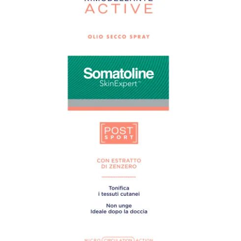 Somatoline Skin Expert Active Olio Post Sport - Olio corpo secco rimodellante in spray ideale post allenamento - 125 ml