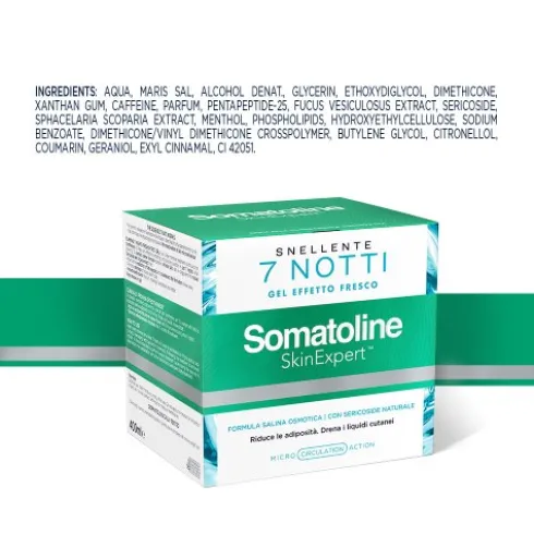 Somatoline Snellente 7 Notti Gel Effetto Fresco - Crema corpo anti cellulite intensiva - 400 ml