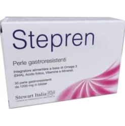 Stewart Italia Stepren Integratore Omega 3 DHA Acido Folico e Vitamine 30 Perle