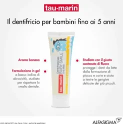 TAU-MARIN Dentifricio Baby - Per bambini fino a 5 anni - Aroma banana - 50 ml