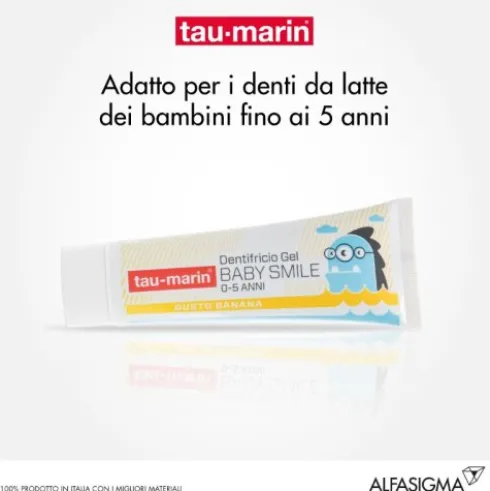 TAU-MARIN Dentifricio Baby - Per bambini fino a 5 anni - Aroma banana - 50 ml