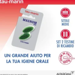 TAU-MARIN Taumarin Testine di Ricambio Spazzolino Magnum Medio 2 pezzi