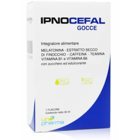 Unopharma Ipnocefal Integratore Melatonina Sonno Gocce 30ml Senza Glutine