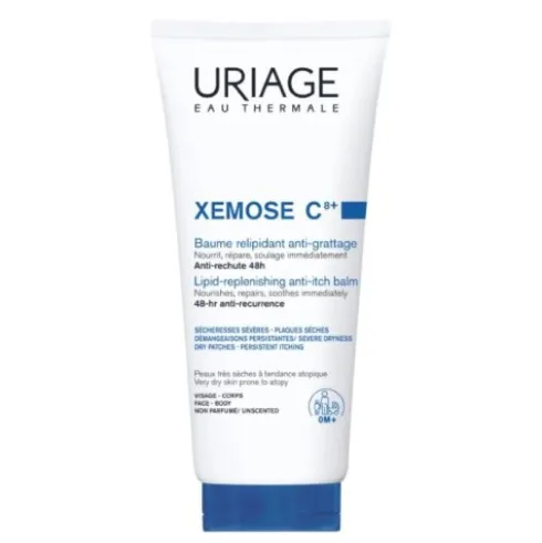 Uriage Xemose C8+ Crema Relipidante Anti-irritazioni - Crema lenitiva anti-prurito per pelle secca e atopica - 200 ml