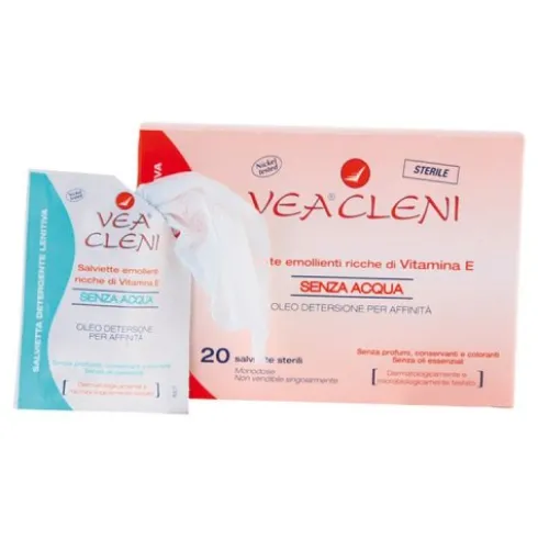 Vea Cleni Salviette Detergenti Emollienti per la Detersione 20 Pezzi