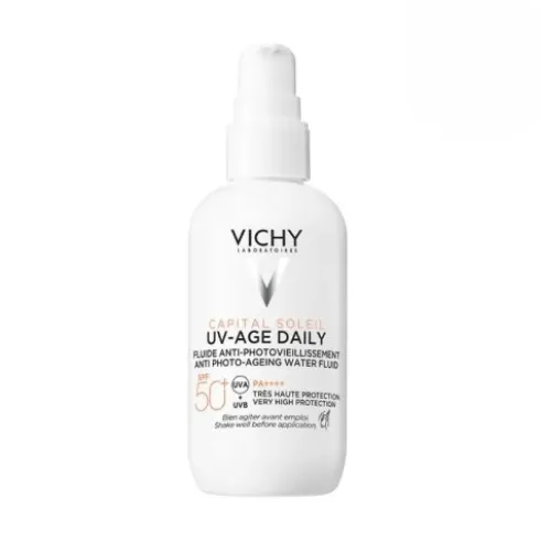 Vichy Capital Soleil Uv Age Daily SPF50+ - Fluido viso con protezione solare ad effetto antimacchie - 80 ml