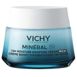 Vichy Mineral 89 Crema Booster Idratante Ricca - Crema viso da giorno per pelle molto secca - 50 ml