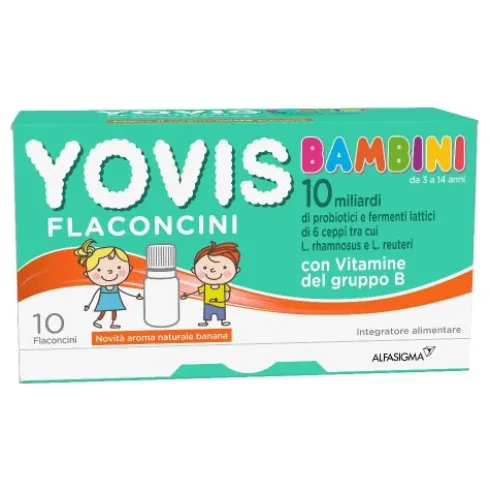 Yovis Bambini Gusto Banana - Integratore per l'equilibrio della flora intestinale - 10 flaconcini